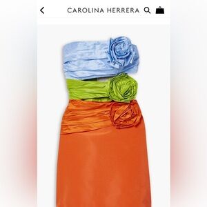 Carolina Herrera Blue, Green, and Orange Mini Dress